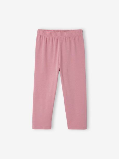 Lot de 2 leggings Basics fille mi-mollets gris chiné + noir+mauve+vert émeraude 7 - vertbaudet enfant 