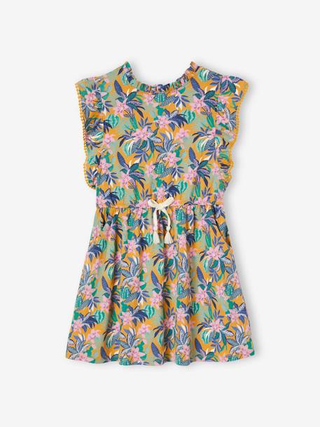 Robe à volants motifs exotiques fille  - vertbaudet enfant