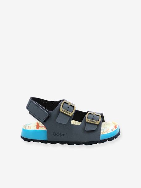 Sandales cuir enfant Sunyva KICKERS® cuivre irisé+marine 8 - vertbaudet enfant 