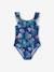 Maillot de bain 1 pièce imprimé tropical fille marine 2 - vertbaudet enfant 