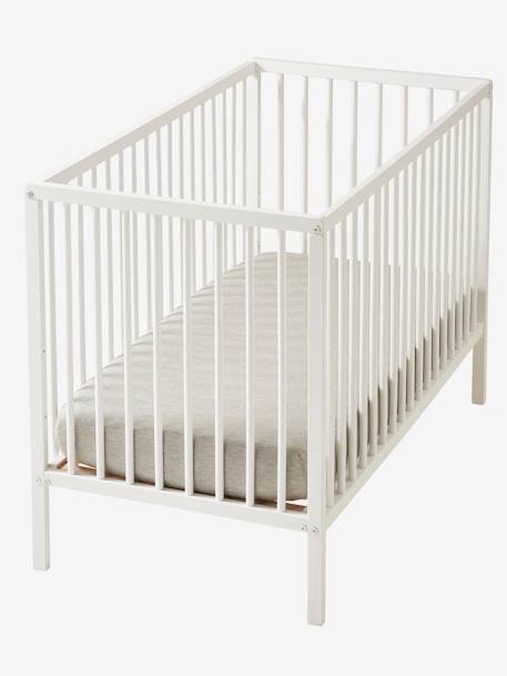 Lit bébé Cocoon blanc+bois+noir 1 - vertbaudet enfant 