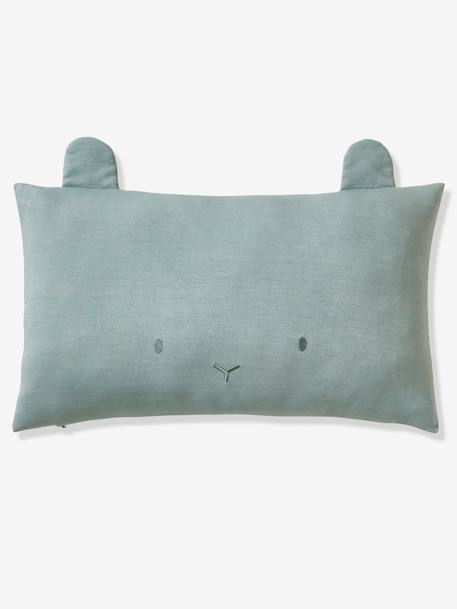 Coussin tête d'animal bleu grisé+gris chiné+moutarde+rose poudré+vert sauge 1 - vertbaudet enfant 