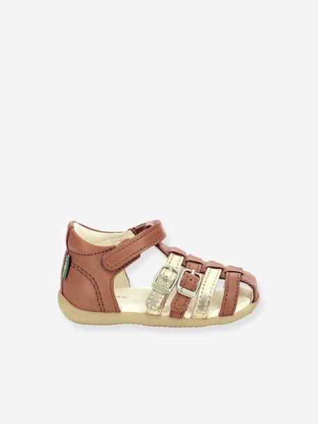 Sandales cuir enfant Bigkro KICKERS® caramel+rose 3 - vertbaudet enfant 