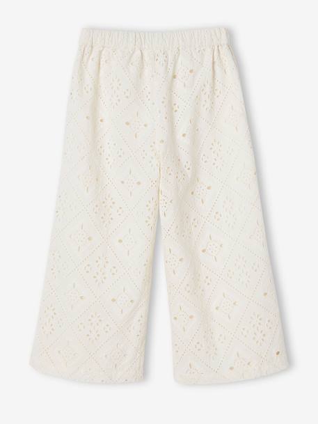 Pantalon large en broderie anglaise fille écru 4 - vertbaudet enfant 