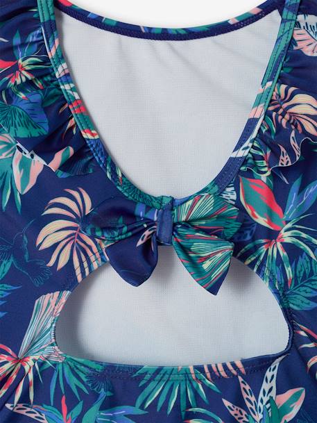 Maillot de bain 1 pièce imprimé tropical fille marine 5 - vertbaudet enfant 