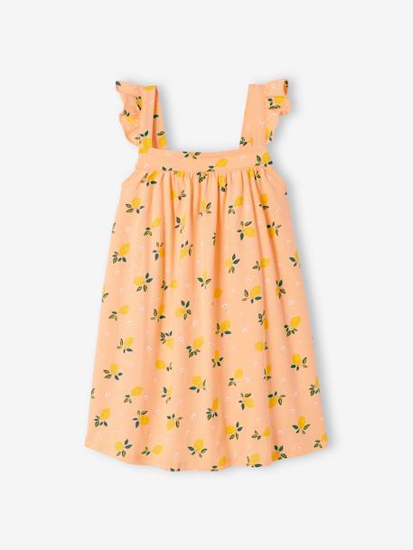 Robe à bretelles fille abricot poudré 2 - vertbaudet enfant 