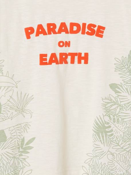 T-shirt motifs exotiques et inscription encre gonflante garçon écru 3 - vertbaudet enfant 