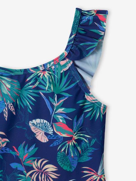 Maillot de bain 1 pièce imprimé tropical fille marine 4 - vertbaudet enfant 