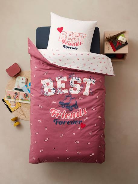 Parure housse de couette + taie d'oreiller enfant BFF écru 1 - vertbaudet enfant 