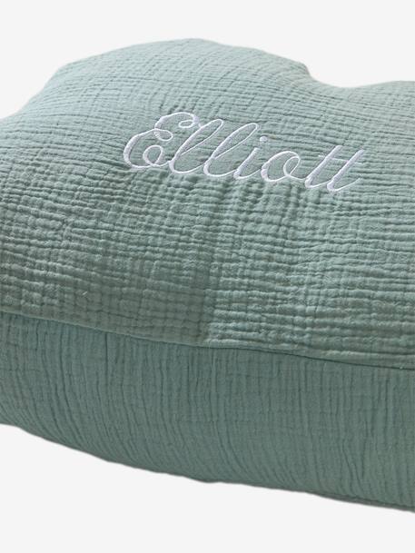 Coussin personnalisable gaze de coton Nuage bleu grisé+moutarde+rose poudré+vert sauge 3 - vertbaudet enfant 