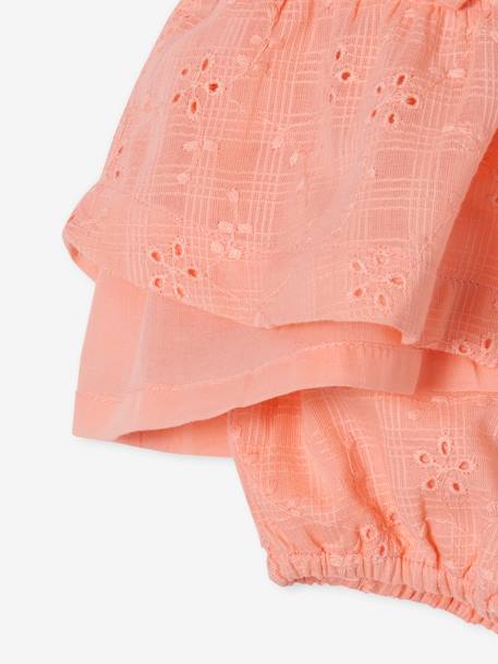 Ensemble en broderie anglaise bébé robe, bloomer et bandeau corail 5 - vertbaudet enfant 