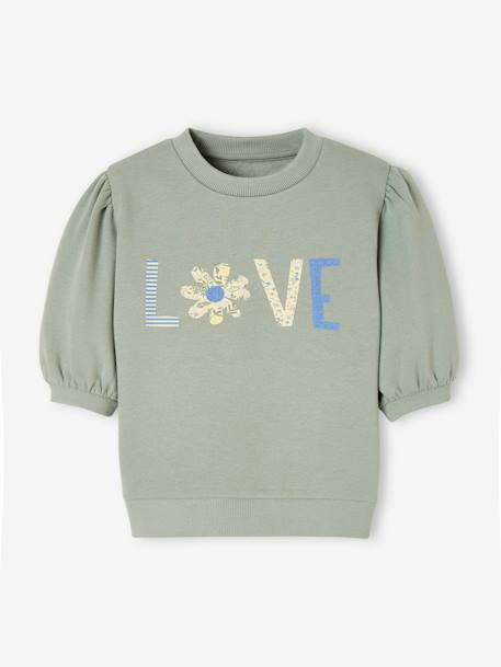 Fille-Sweat motif "love" fille manches boules courtes