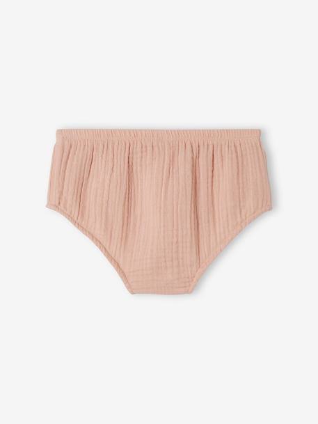 Cache couche bébé en gaze de coton écru+rose poudré 5 - vertbaudet enfant 