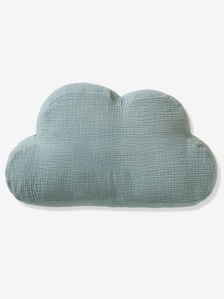 Coussin personnalisable gaze de coton Nuage bleu grisé+moutarde+rose poudré+vert sauge 2 - vertbaudet enfant 