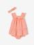 Ensemble en broderie anglaise bébé robe, bloomer et bandeau corail 1 - vertbaudet enfant 