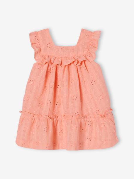 Ensemble en broderie anglaise bébé robe, bloomer et bandeau corail 2 - vertbaudet enfant 