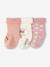 Lot de 3 paires de chaussettes lapins et coeurs bébé fille rose poudré 1 - vertbaudet enfant 