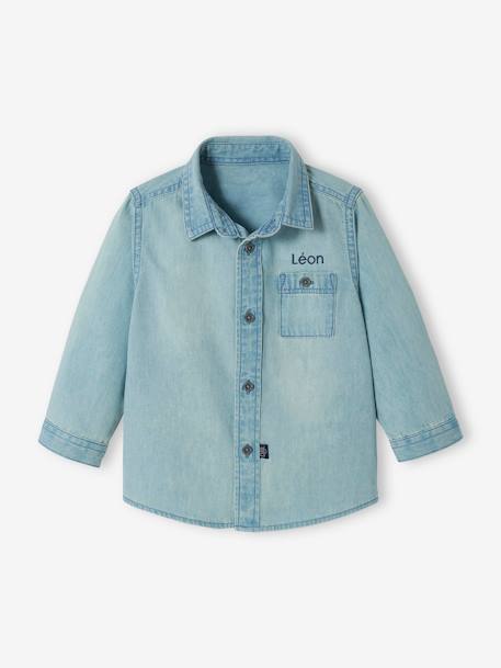 Chemise en jean bébé garçon personnalisable denim bleached 8 - vertbaudet enfant 