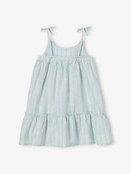 Robe à bretelles rayée fil brillant fille bleu pâle 6 - vertbaudet enfant 