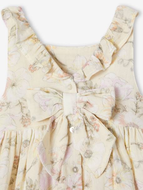 Robe fleurie bébé en gaze de coton écru 4 - vertbaudet enfant 