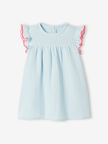 Robe bébé et son bandeau noeud bleu ciel 3 - vertbaudet enfant 