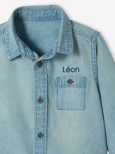 Chemise en jean bébé garçon personnalisable denim bleached 4 - vertbaudet enfant 