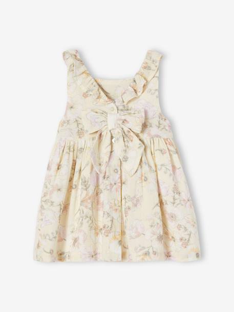 Robe fleurie bébé en gaze de coton écru 3 - vertbaudet enfant 