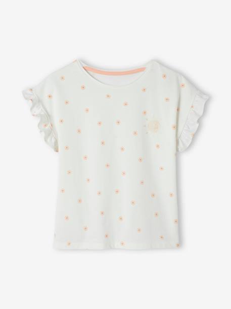 Ensemble t-shirt et short en gaze de coton fille marine+pêche 9 - vertbaudet enfant 