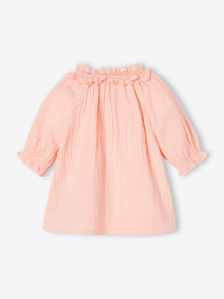 Blouse bébé en gaze de coton corail 2 - vertbaudet enfant 