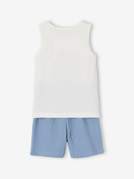 Pyjashort skate garçon en gaze pur coton bleu ciel 7 - vertbaudet enfant 