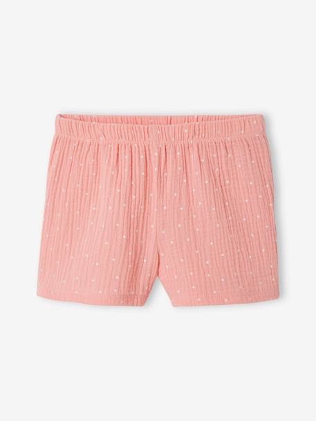 Pyjashort fille flamant rose en gaze pur coton rose 8 - vertbaudet enfant 