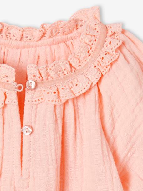 Blouse bébé en gaze de coton corail 3 - vertbaudet enfant 