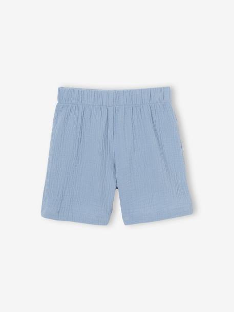 Pyjashort skate garçon en gaze pur coton bleu ciel 5 - vertbaudet enfant 