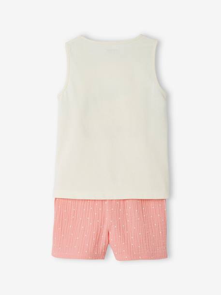 Pyjashort fille flamant rose en gaze pur coton rose 3 - vertbaudet enfant 