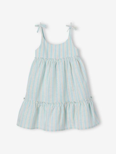 Robe à bretelles rayée fil brillant fille bleu pâle 5 - vertbaudet enfant 