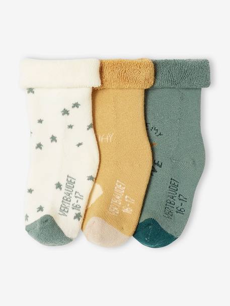 Lot de 3 paires de chaussettes étoiles, nuage et soleil bébé  - vertbaudet enfant