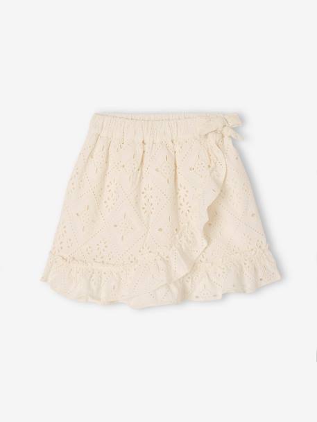 Jupe à volants en broderie anglaise fille écru 1 - vertbaudet enfant 