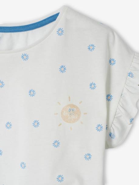 Ensemble t-shirt et short en gaze de coton fille marine+pêche 5 - vertbaudet enfant 