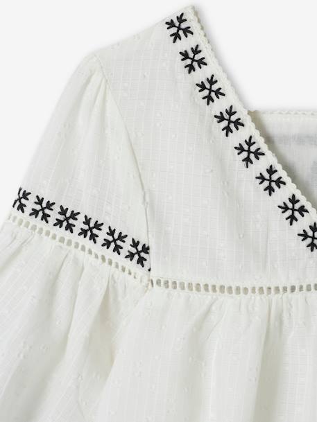 Blouse brodée fille écru 5 - vertbaudet enfant 