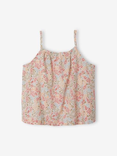 Blouse à fines bretelles motifs exotiques fille écru 1 - vertbaudet enfant 