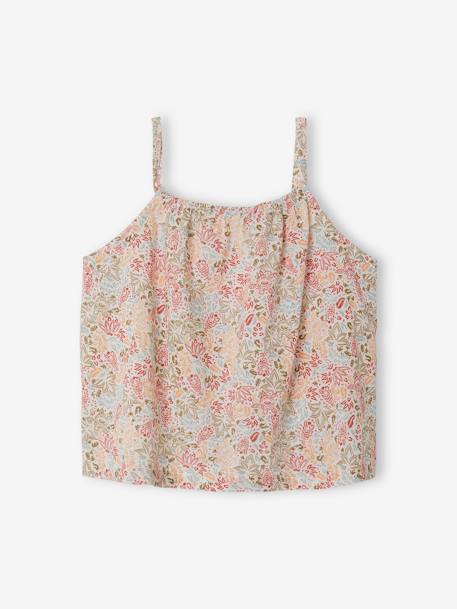 Blouse à fines bretelles motifs exotiques fille écru 2 - vertbaudet enfant 