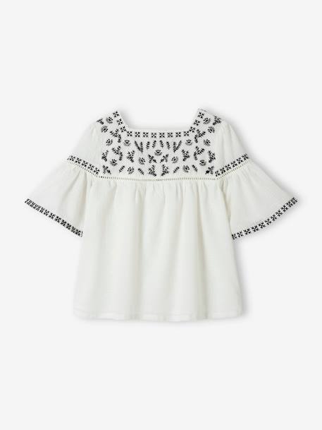 Blouse brodée fille écru 2 - vertbaudet enfant 