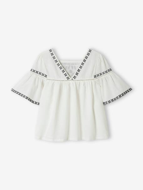 Blouse brodée fille écru 3 - vertbaudet enfant 