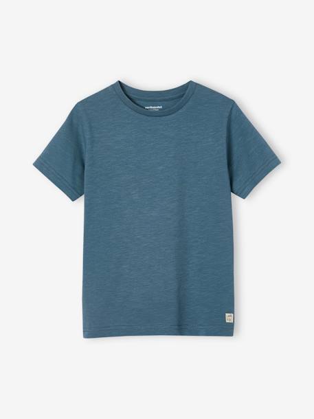 T-shirt Basics personnalisable garçon manches courtes blanc+BLEU+bordeaux+mandarine+marine+sauge 4 - vertbaudet enfant 