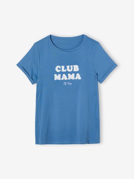 T-shirt à message grossesse et allaitement en coton bio personnalisable Bleu+Gris anthracite 7 - vertbaudet enfant 