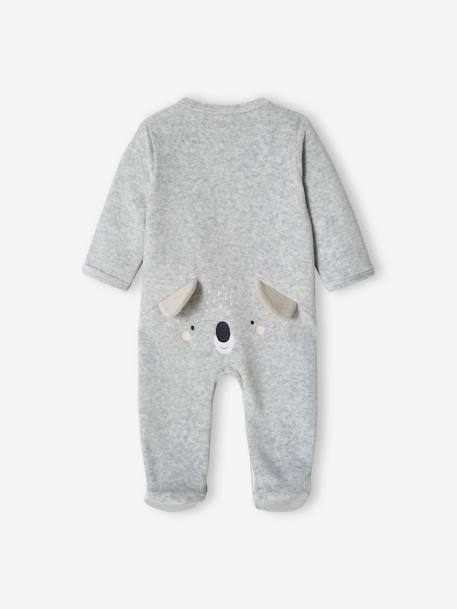 Dors-bien animal bébé en velours gris chiné 5 - vertbaudet enfant 