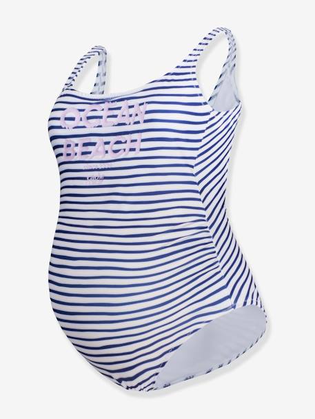 Maillot de bain de grossesse 1 pièce Ocean Beach CACHE COEUR blanc+vert 1 - vertbaudet enfant 