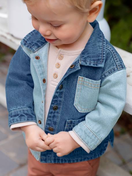 Veste en denim contrasté bébé stone 8 - vertbaudet enfant 