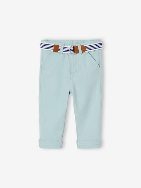 Ensemble de cérémonie bébé pantalon avec ceinture, chemise et noeud papillon blanc 3 - vertbaudet enfant 