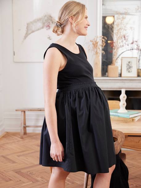 Robe courte sans manches bi-matière de grossesse noir 5 - vertbaudet enfant 